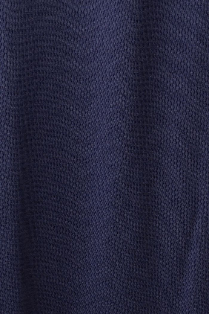 T-shirt van katoen-jersey met tunnelkoord, DARK BLUE, detail image number 4