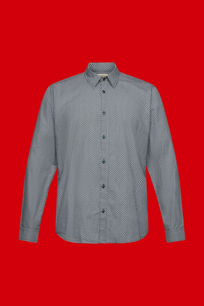 Slim fit-overhemd met patroon all-over, DARK TEAL GREEN, detail image number 6