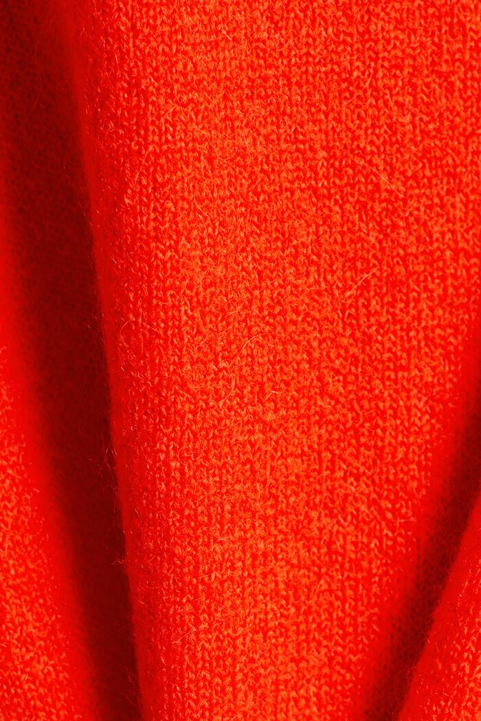 Lang vest van een wolmix, BRIGHT ORANGE, detail image number 5