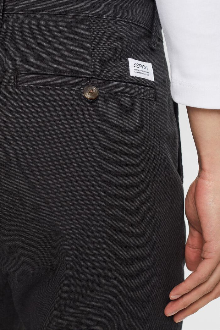 Geruwde chino broek met smalle pijpen, ANTHRACITE, detail image number 4