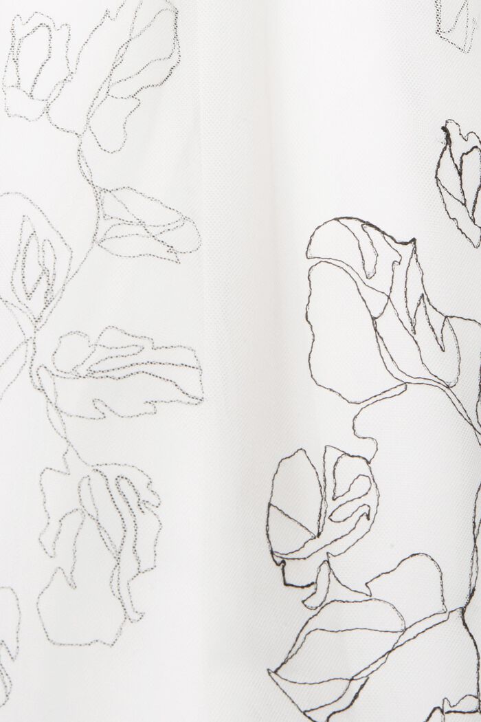 Dubbellaagse rok van tule met borduursel, OFF WHITE, detail image number 4