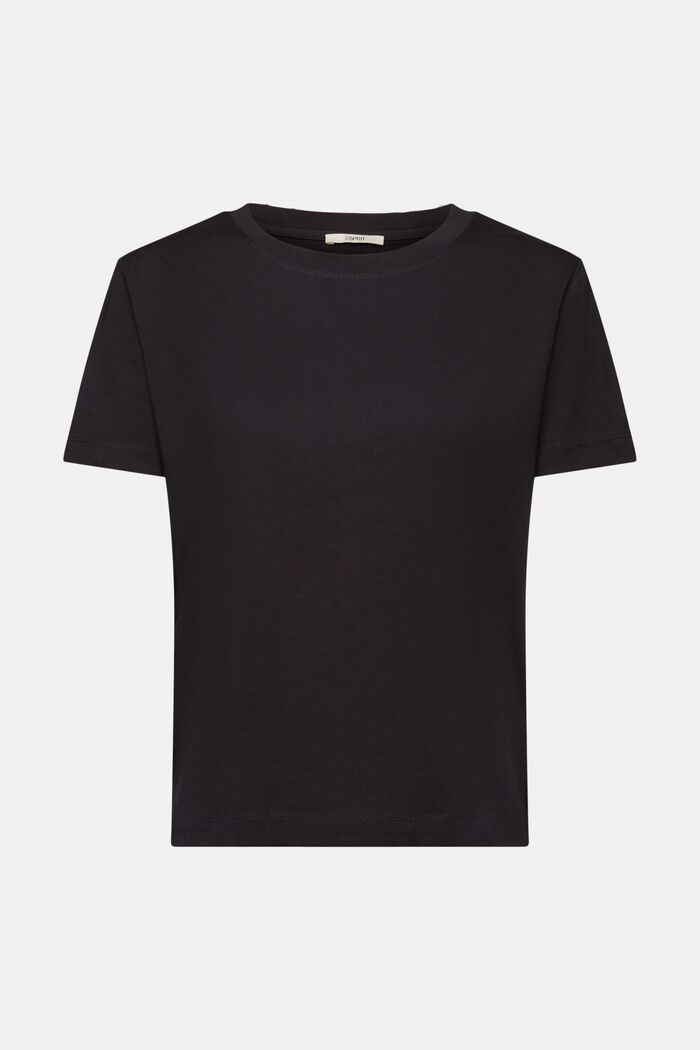 Katoenen T-shirt met ronde hals, BLACK, detail image number 6
