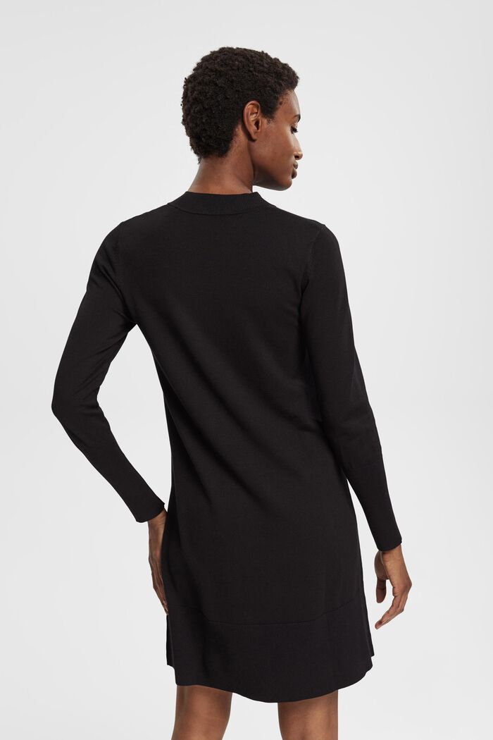 Gebreide mini-jurk, BLACK, detail image number 3