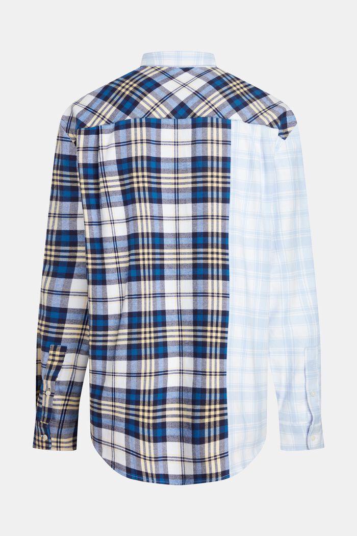 Flanellen shirt met een geruite motiefmix in patchworklook, BLUE, detail image number 4