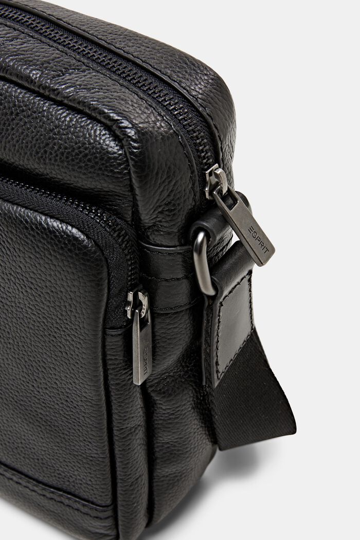 Leren flight bag, BLACK, detail image number 1