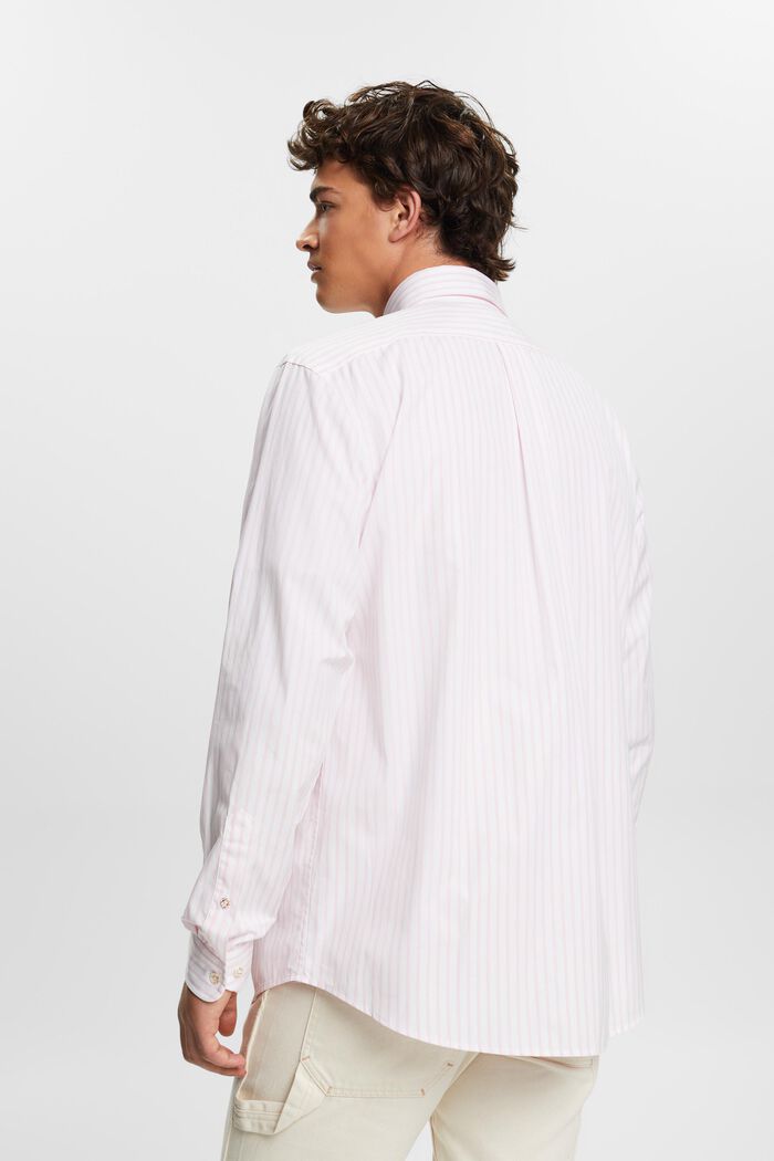 Gestreept overhemd van katoen-popeline, PASTEL PINK, detail image number 4