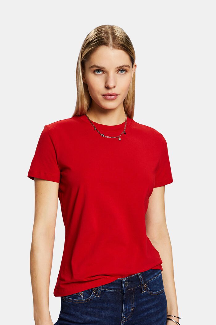 T-shirt met ronde hals, DARK RED, detail image number 0