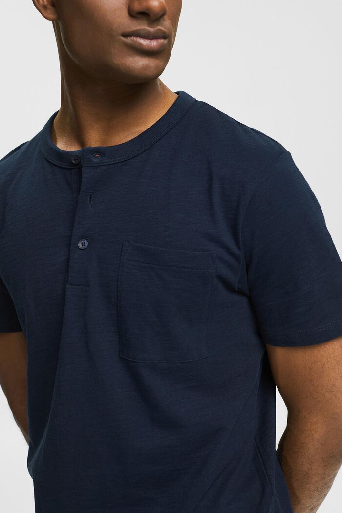 Jersey T-shirt met knopen, NAVY, detail image number 1
