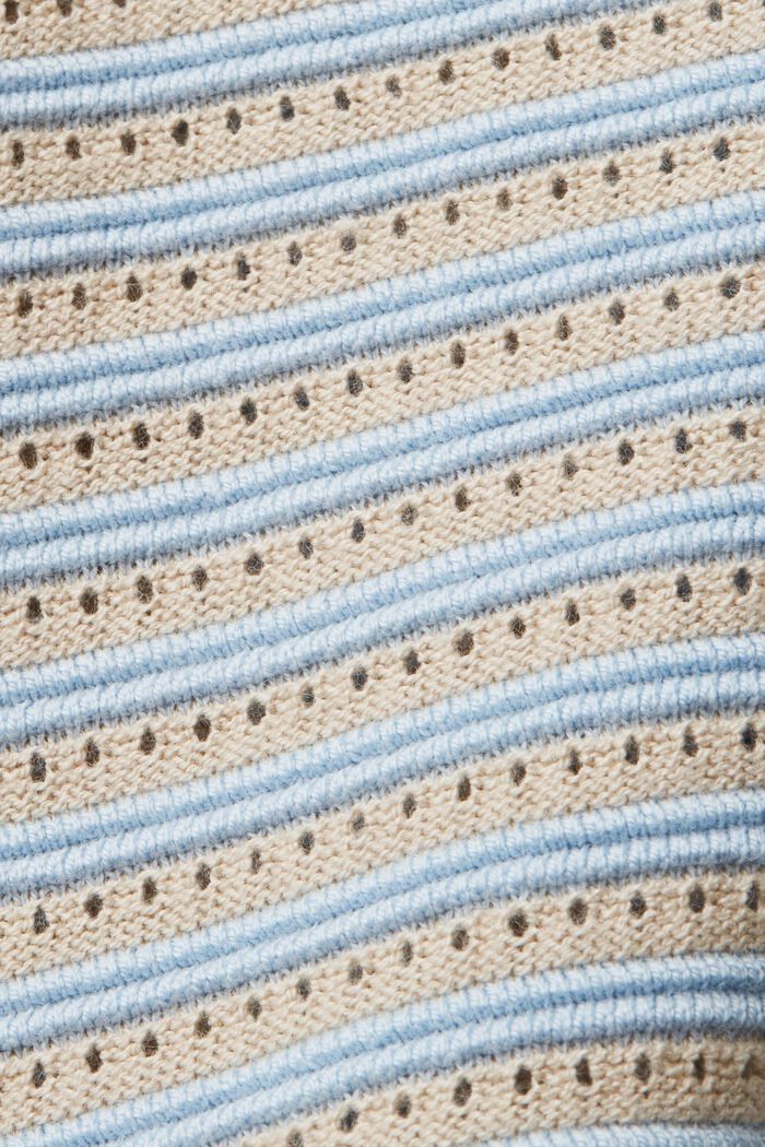 Gestreepte trui van een mix van breisels, NEW PASTEL BLUE, detail image number 4