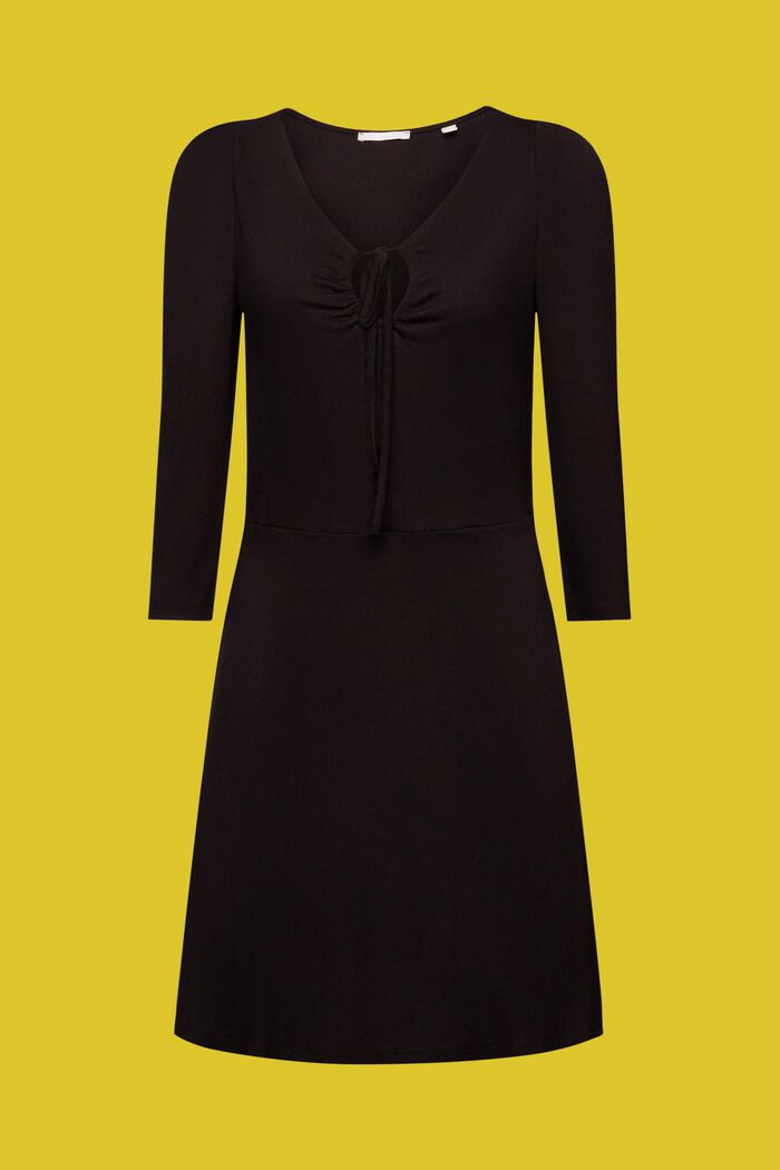 Jersey mini-jurk, LENZING™ ECOVERO™, BLACK, detail image number 6