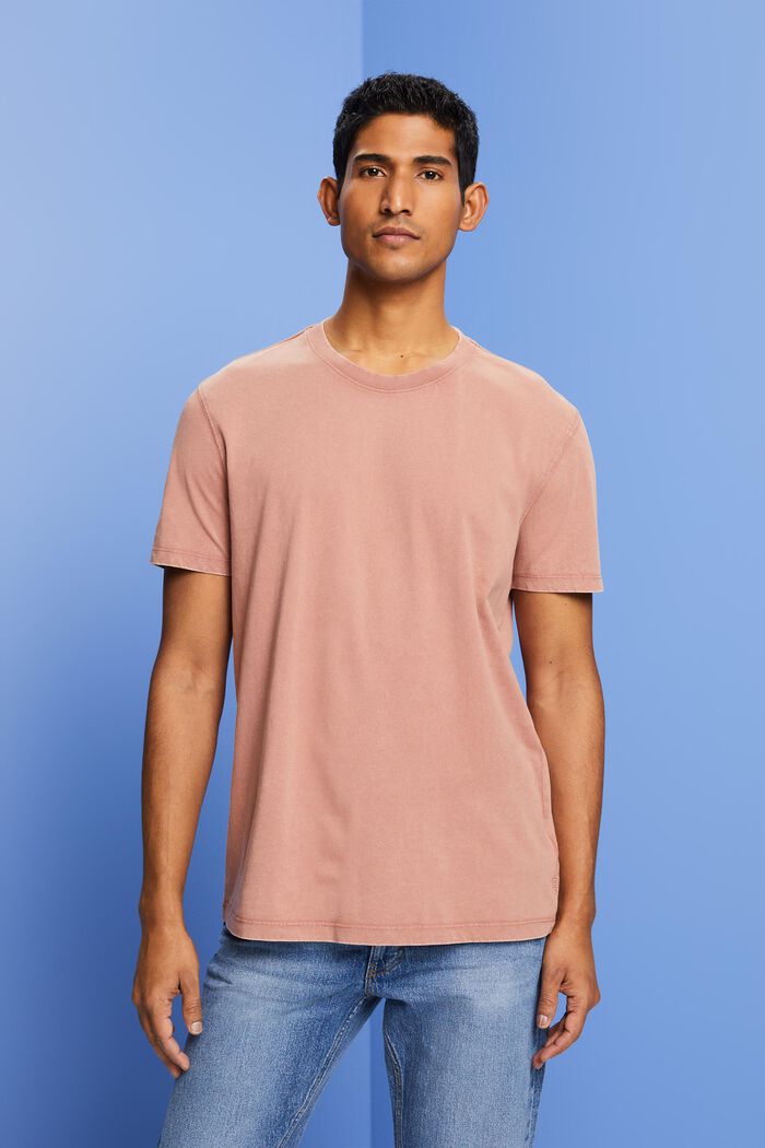 Garment-dyed jersey T-shirt, 100% katoen, DARK OLD PINK, detail image number 0