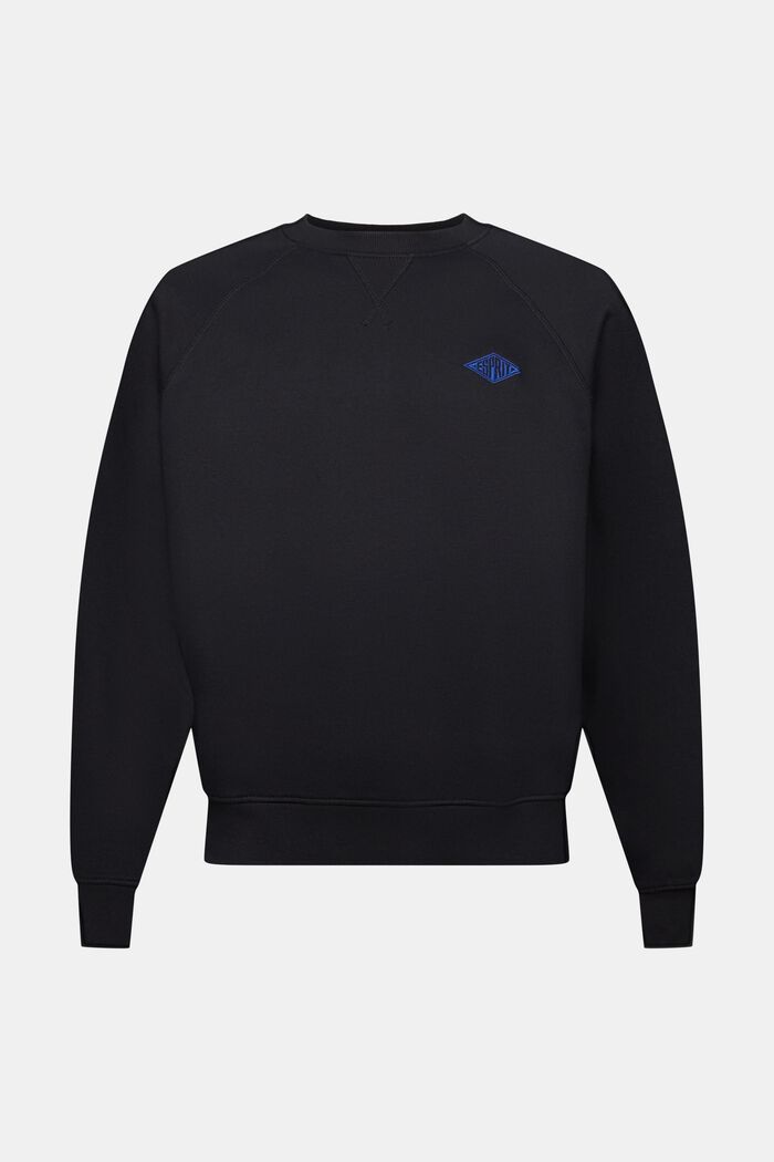 Sweatshirt van fleece met logo, BLACK, detail image number 5