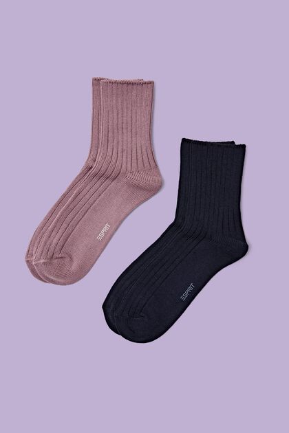 2-pak ribgebreide sokken
