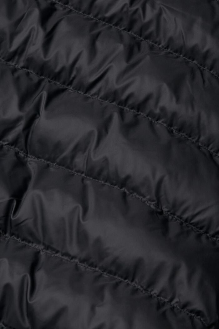Gewatteerde jas met hoge hals, BLACK, detail image number 4