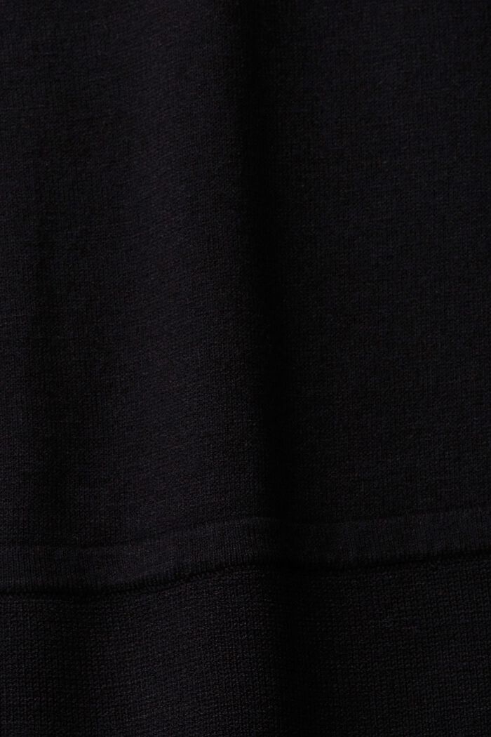 Gebreide jurk met mouwen met split, LENZING™ ECOVERO™, BLACK, detail image number 4