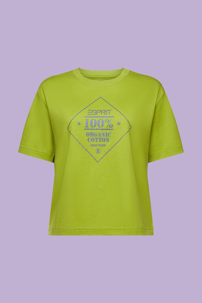 T-shirt van organic cotton met print, LEAF GREEN, detail image number 6