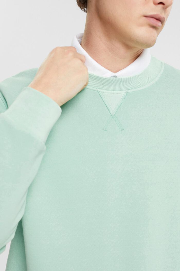 Effen sweatshirt met regular fit, LIGHT AQUA GREEN, detail image number 2