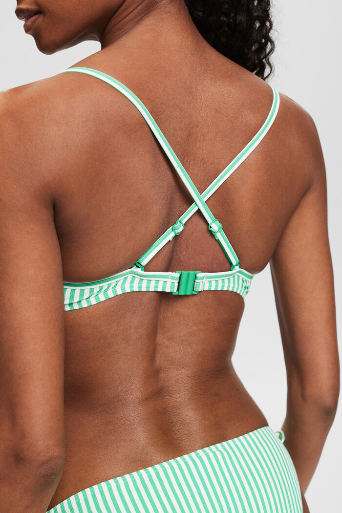 Gestreepte, gewatteerde bikinitop, GREEN, detail image number 1