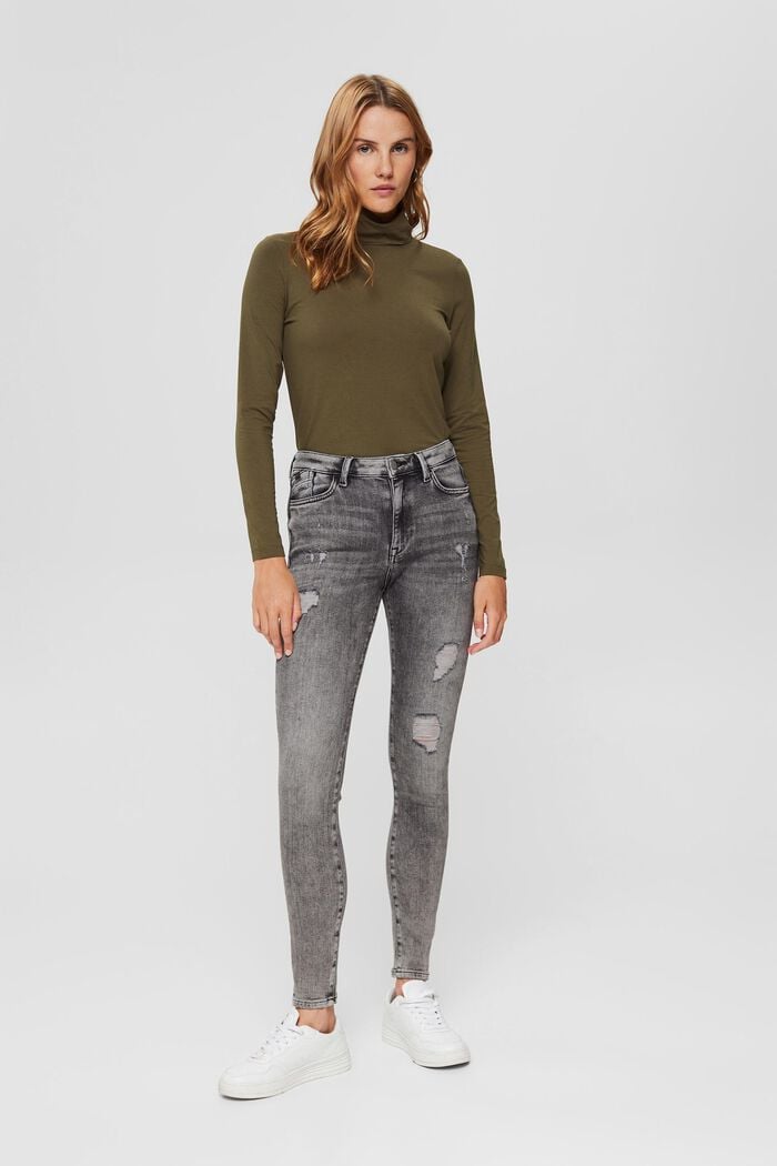 Cropped used stretchjeans, biologisch katoen