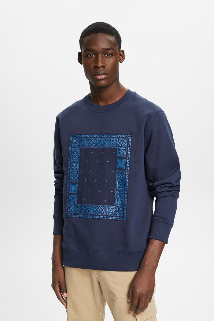 Sweatshirt met print op de voorkant, NAVY, detail image number 0