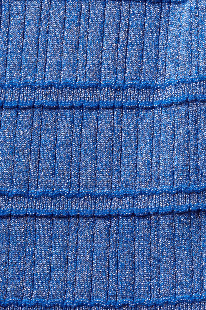 Mouwloze trui van lamé met opstaande kraag, BRIGHT BLUE, detail image number 4
