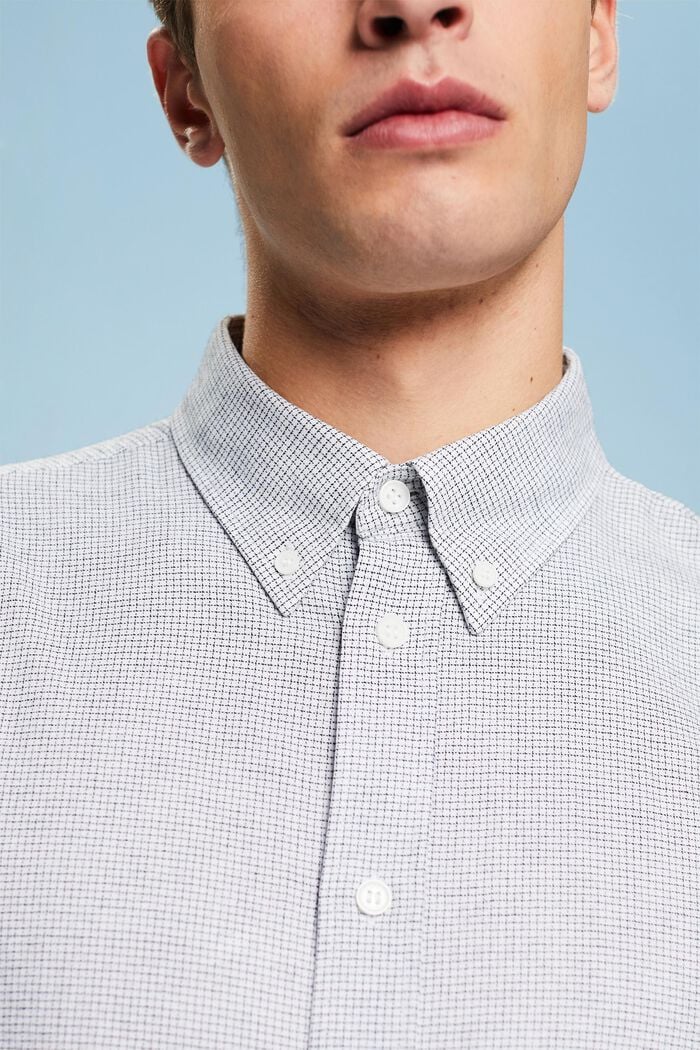 Regular fit-overhemd met ruitjes van katoen, WHITE, detail image number 3