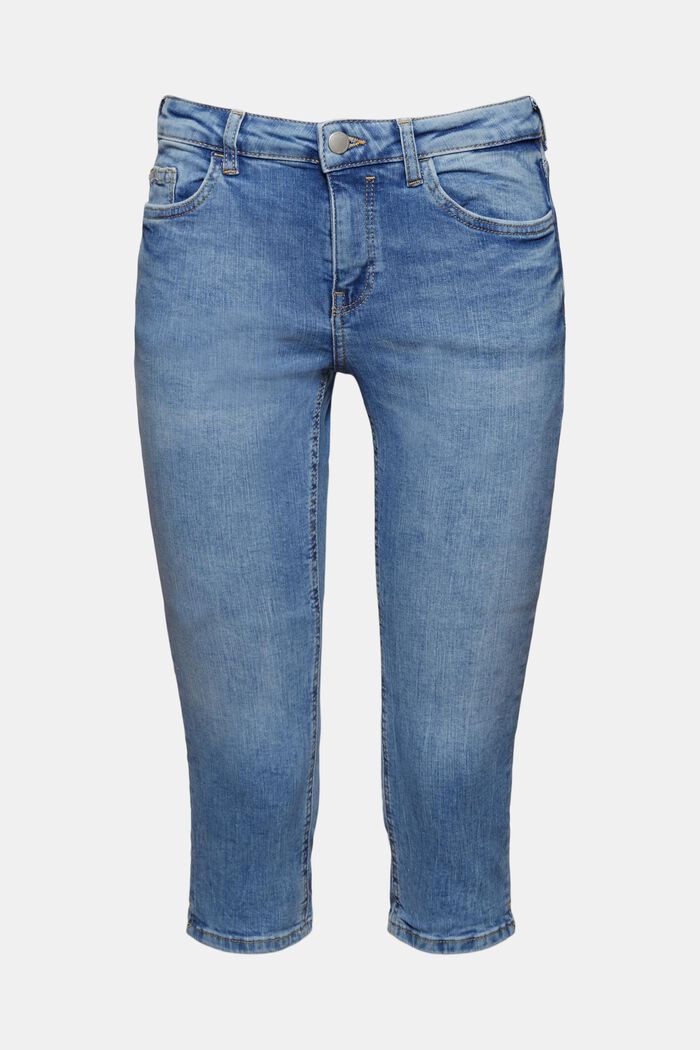 Capri-jeans van organic cotton, BLUE LIGHT WASHED, detail image number 0
