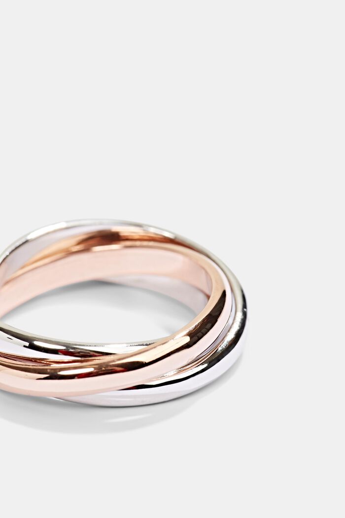 Driedelige ring van sterlingzilver, ROSEGOLD, detail image number 1