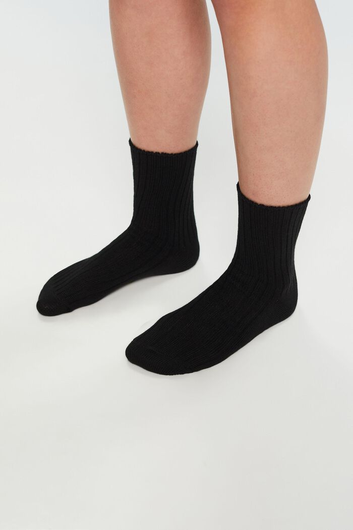 2-pak ribgebreide sokken, GREY/BLACK, detail image number 1