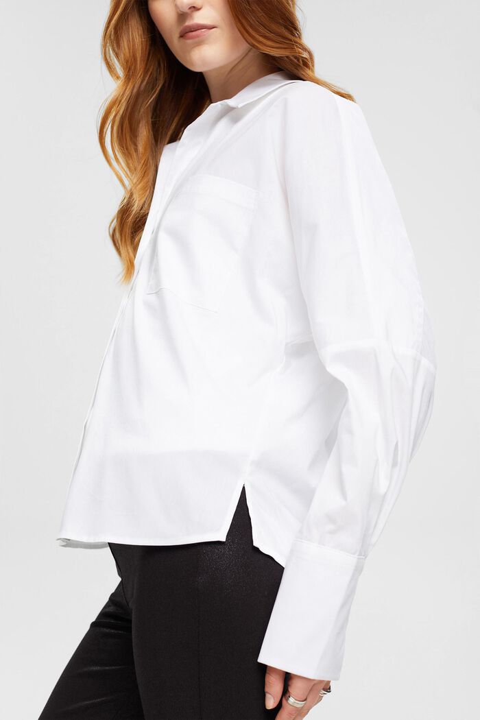 Popeline blouse, WHITE, detail image number 2