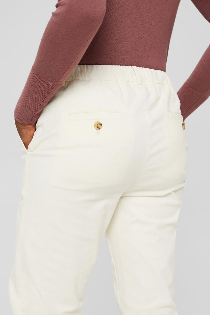 Pull-on-broek in chinostijl van fijn corduroy, OFF WHITE, detail image number 2