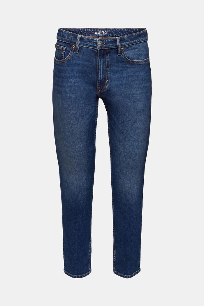Slim fit jeans met middelhoge taille, BLUE DARK WASHED, detail image number 8