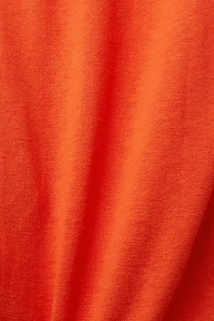 Luchtig gebreid vest met linnen, ORANGE RED, detail image number 5