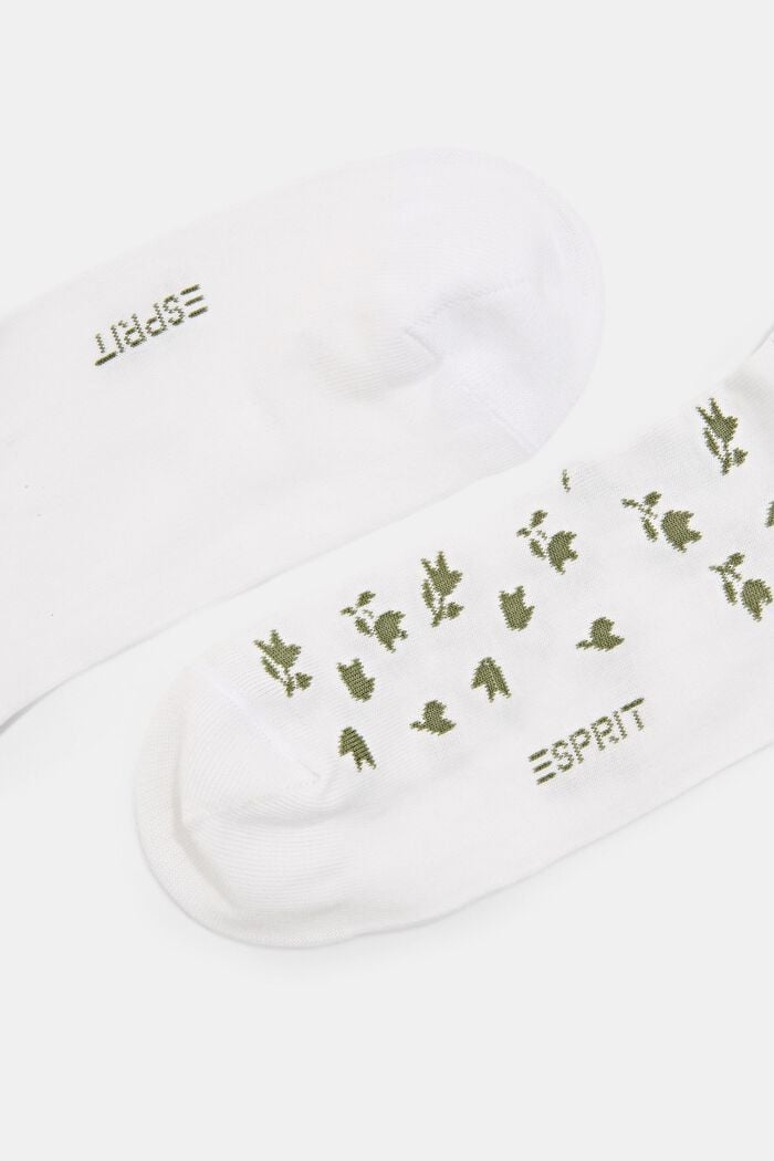Set van twee paar short sokken van een mix van biologisch katoen, WHITE, detail image number 1