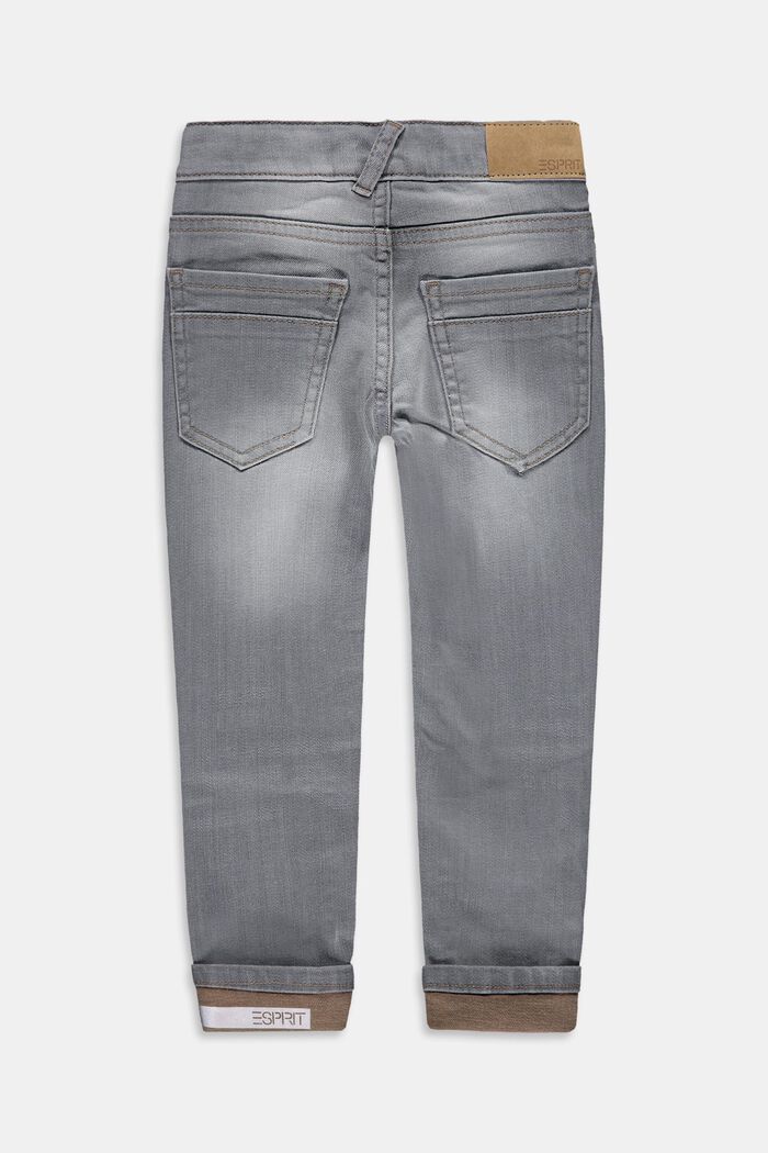 Jeans met een reflecterende logoprint, GREY DARK WASHED, detail image number 1