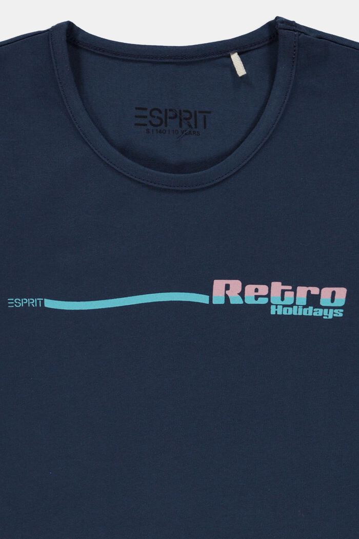 T-shirt met print, katoen-stretch, PETROL BLUE, detail image number 2