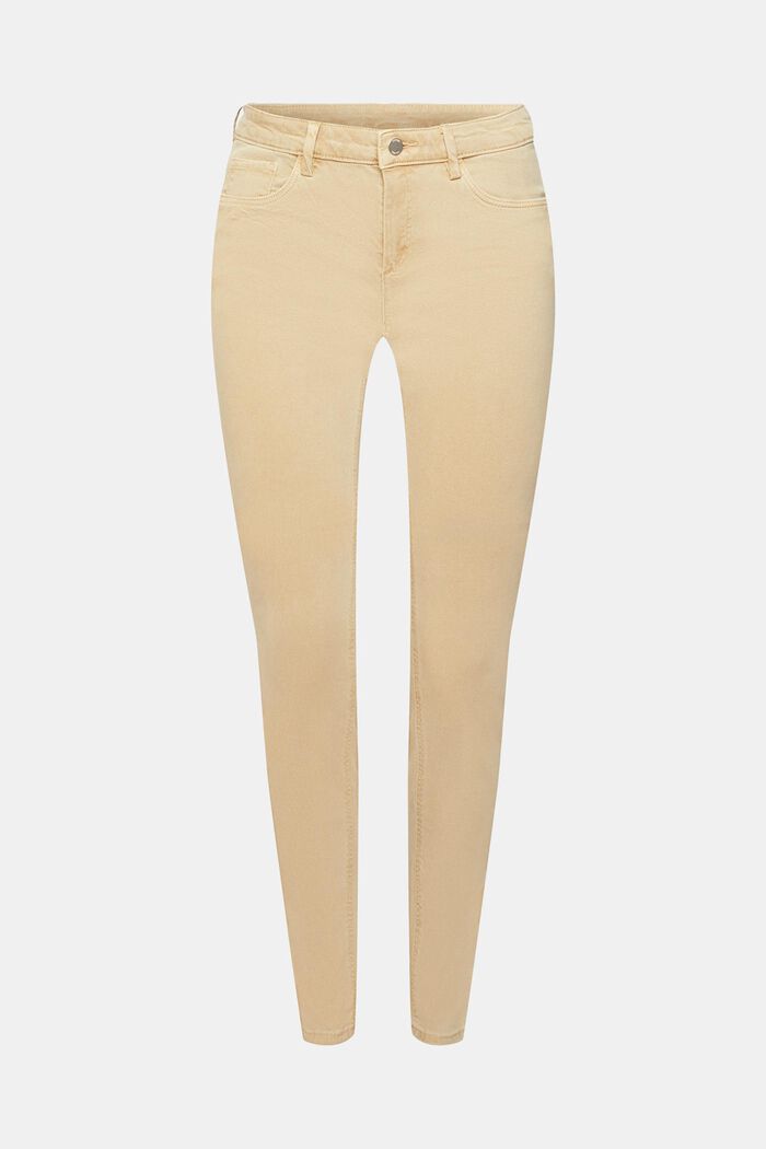 Mid rise skinny jeans, CREAM BEIGE, detail image number 7