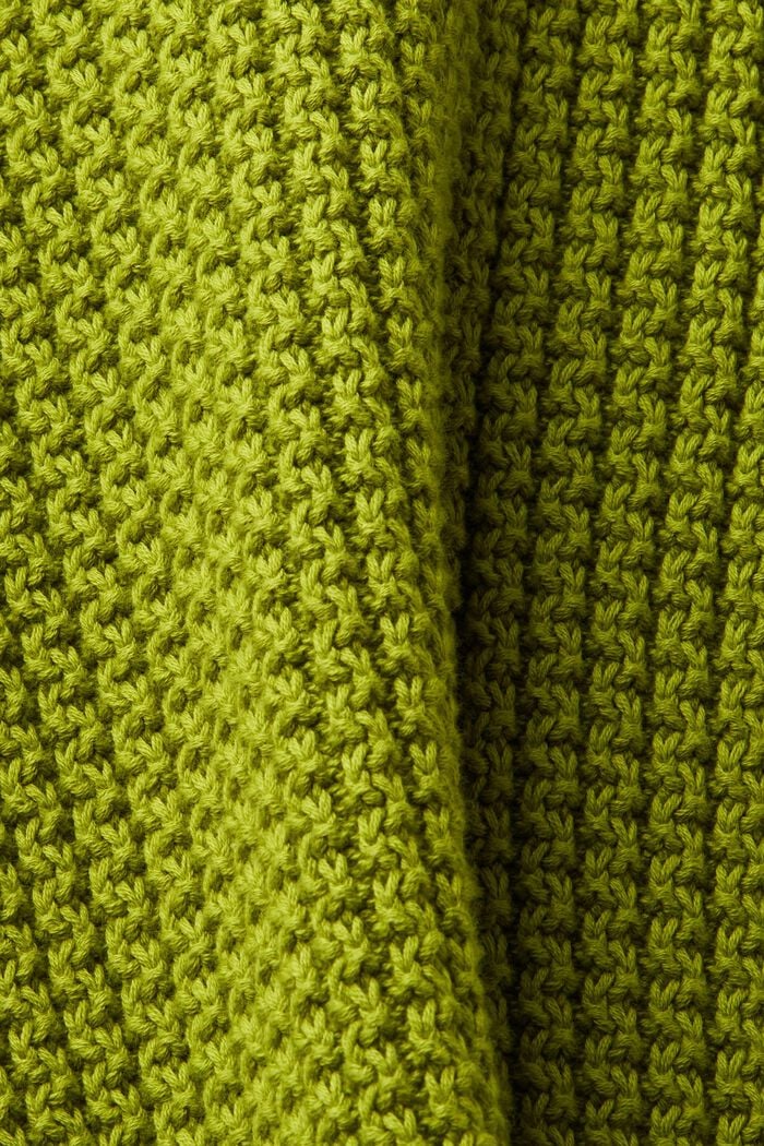Gestructureerd gebreide trui met ronde hals, LEAF GREEN, detail image number 5