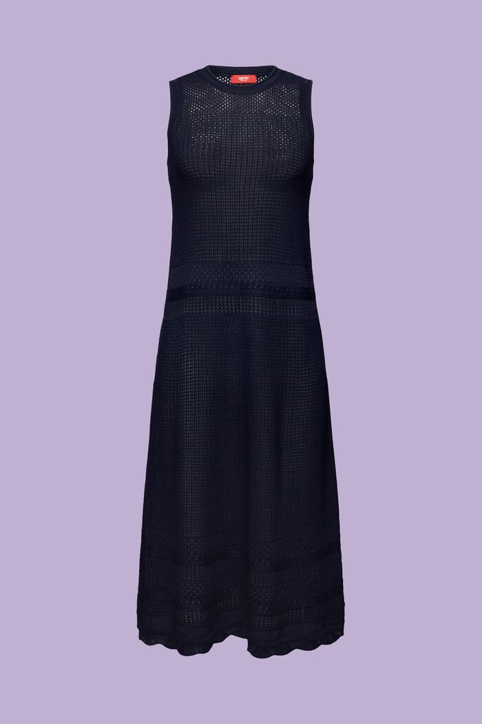 Midi-jurk met gehaakt design, NAVY, detail image number 6