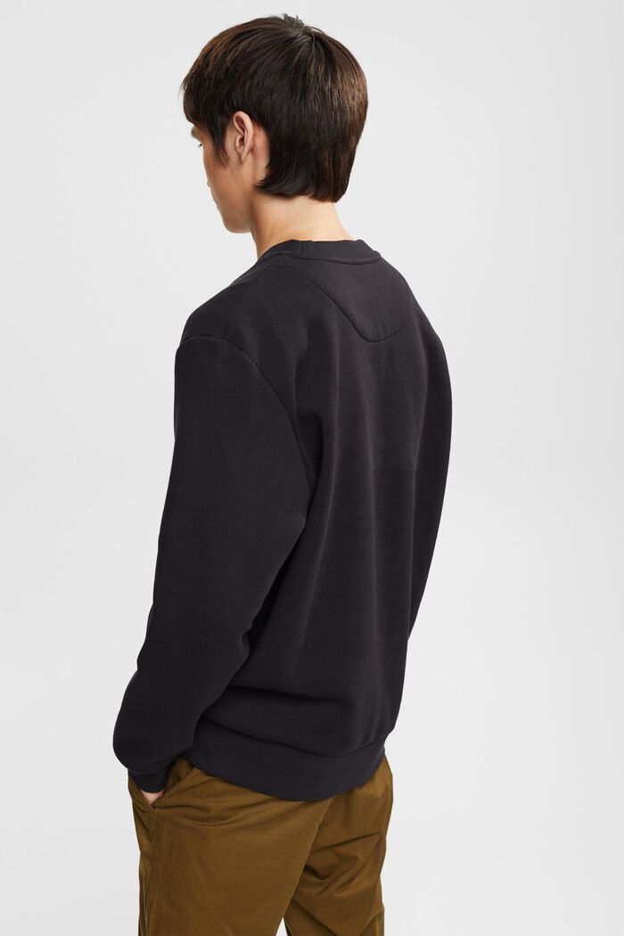 Gerecycled: effen sweatshirt, BLACK, detail image number 3