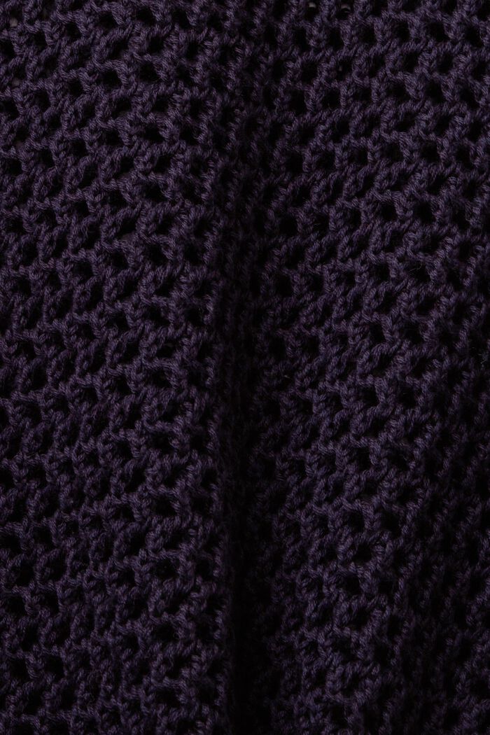 Opengewerkte trui van duurzaam katoen, NAVY, detail image number 5