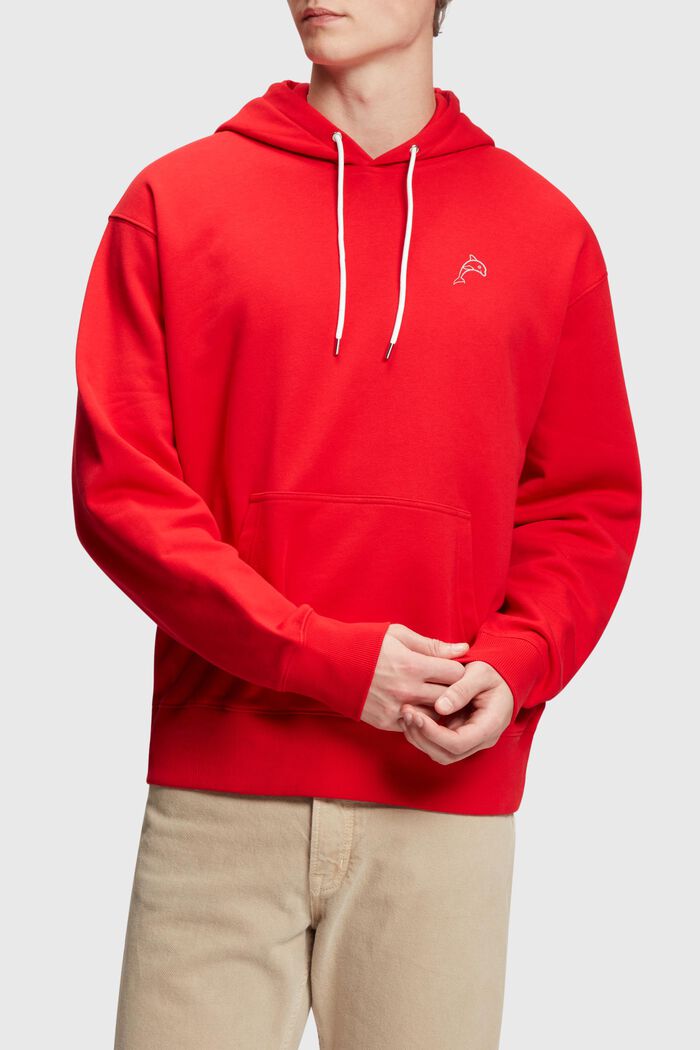 Hoodie Color Dolphin, ORANGE RED, detail image number 0