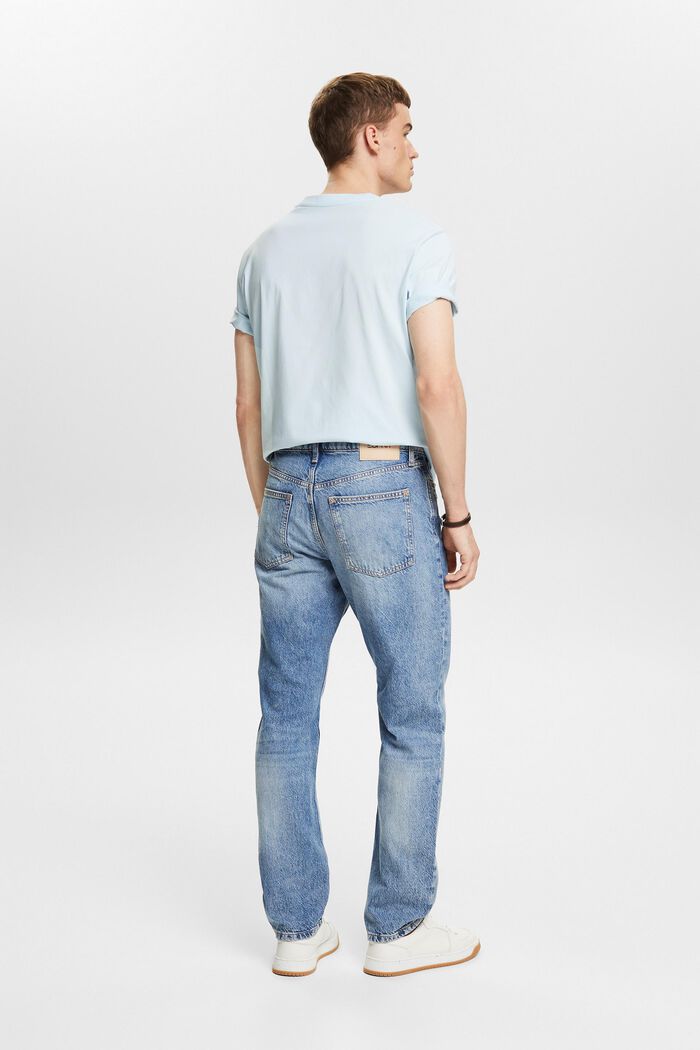 Jeans met middelhoge taille en rechte pijpen, BLUE LIGHT WASHED, detail image number 2