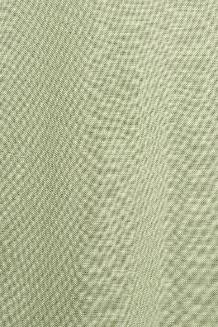 Midi-jurk van een geweven linnen-viscosemix, LIGHT KHAKI, detail image number 5