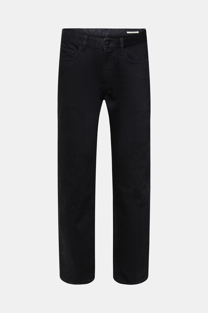 Jeans met rechte pijpen van duurzaam katoen, BLACK DARK WASHED, detail image number 7