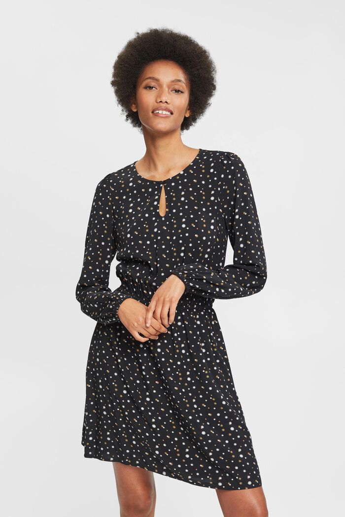 Mini-jurk met motief all-over, BLACK, detail image number 0