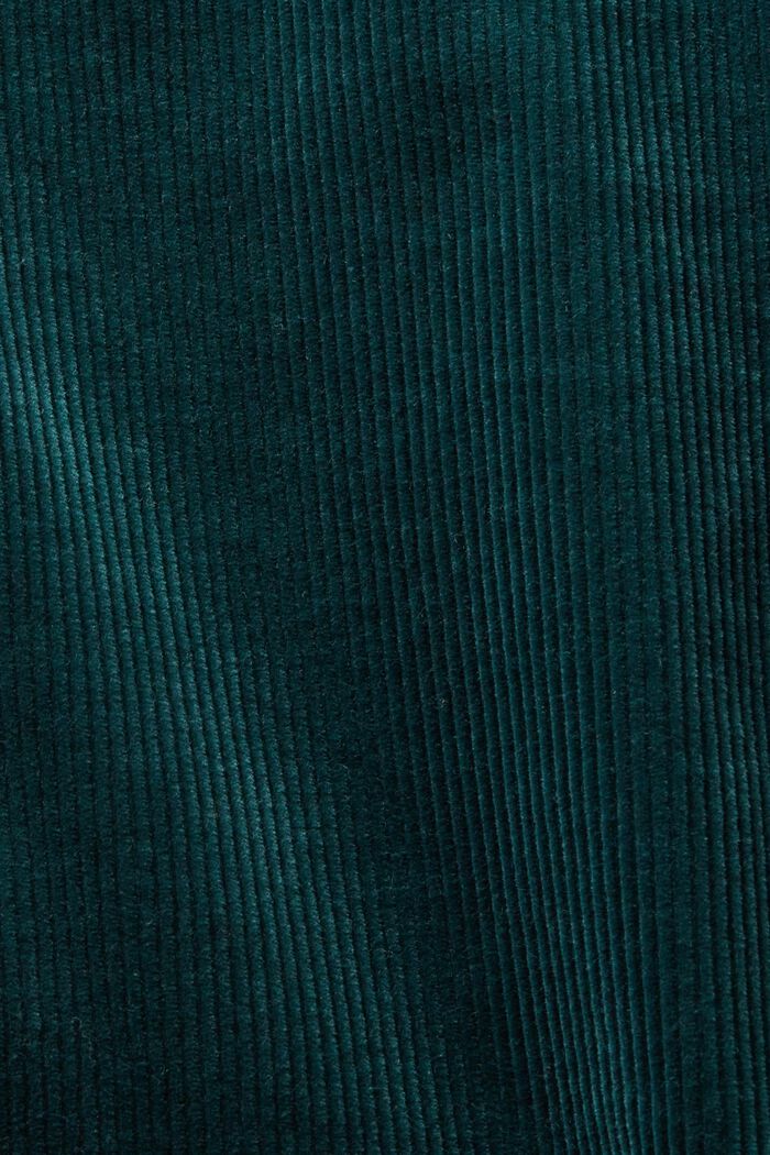 Corduroy broek met hoge taille en rechte pijpen, EMERALD GREEN, detail image number 4