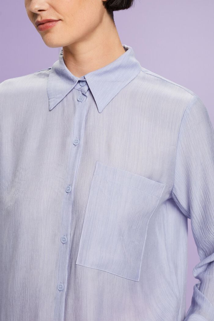 Crinkled T-shirt met lange mouwen, LIGHT BLUE LAVENDER, detail image number 1