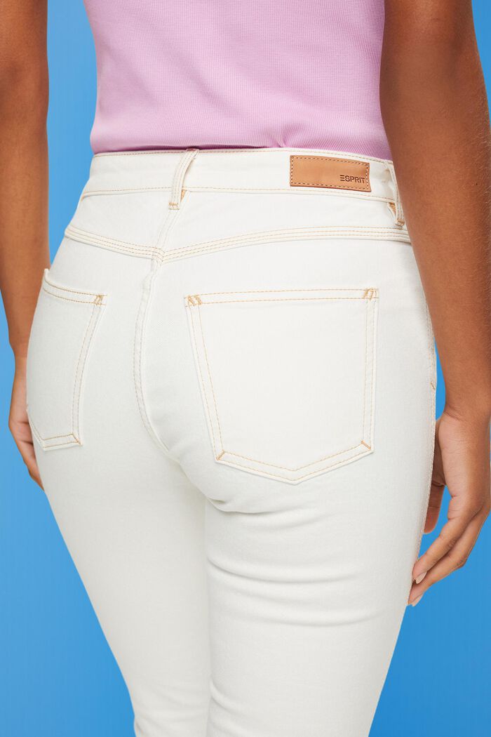 High-rise jeans met rechte pijpen, OFF WHITE, detail image number 4