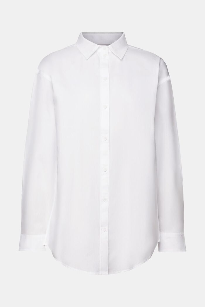 Overhemdblouse van popeline, 100% katoen, WHITE, detail image number 6